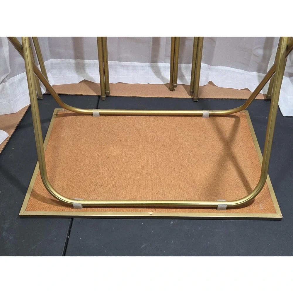 Vtg Westal complete 5-Piece TV Tray Set Mid‎ Century Farm Barn Nature Folding